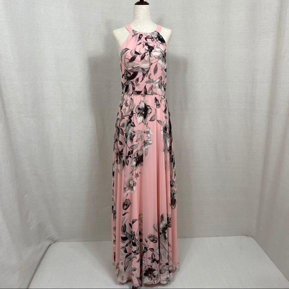eliza j floral print halter maxi dress